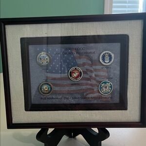 Framed Military Coin Display with Black Frame